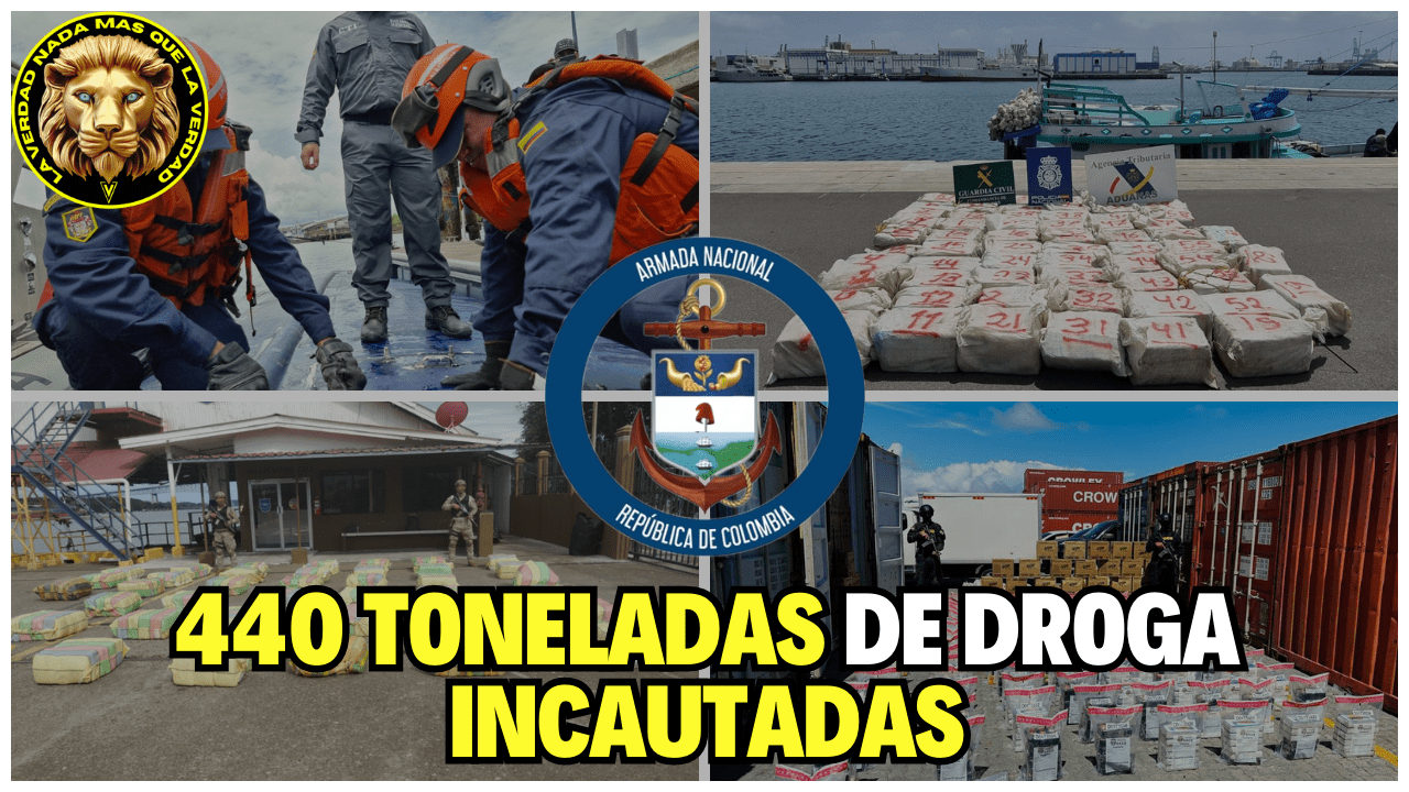 LA ARMADA COLOMBIANA LIDERA IMPORTANTE OPERACIÓN CONTRA EL NARCO 440 TONELADAS DE DROGA INCAUTADAS